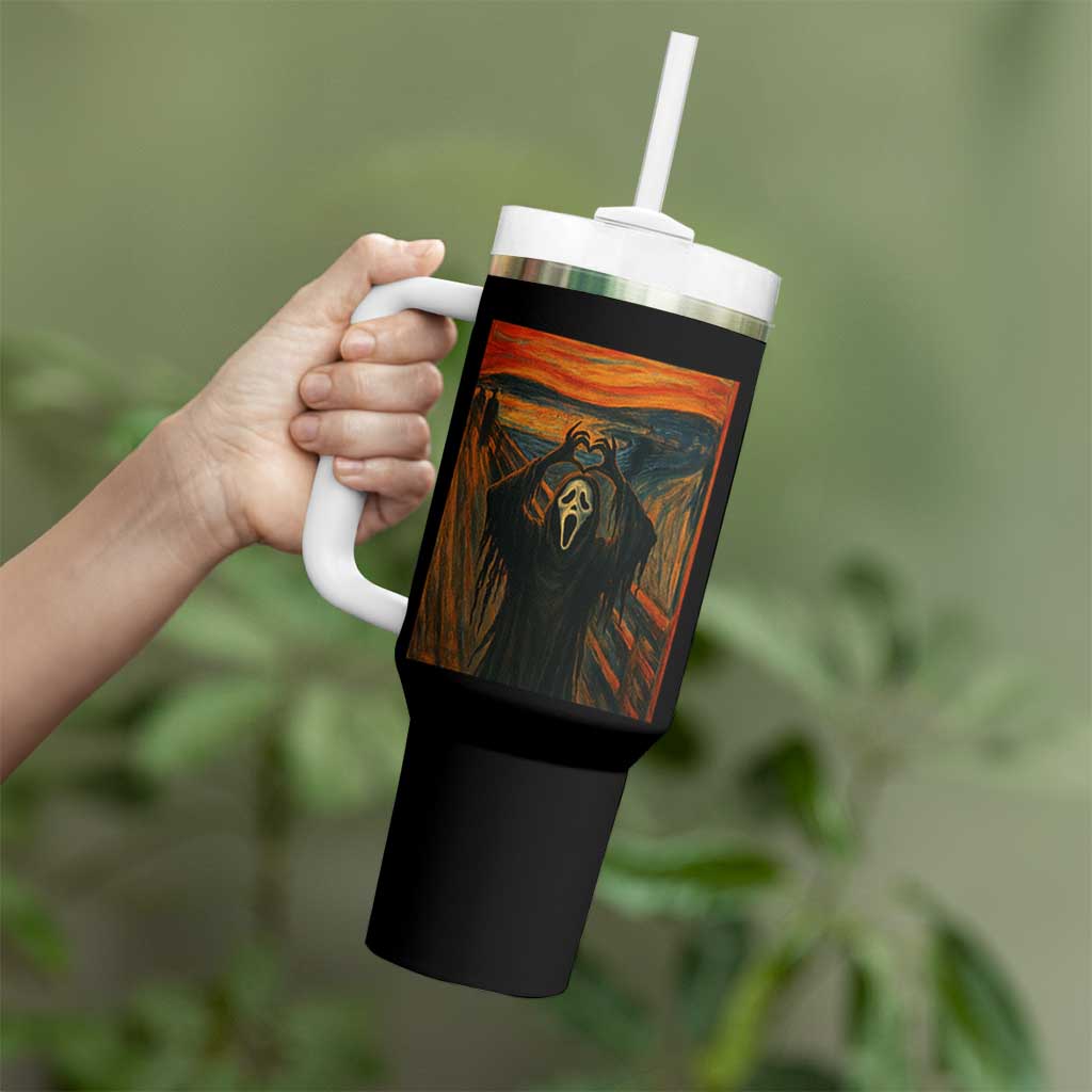 Ghost Heart Hands Tumbler With Handle Scary Face Horror Halloween - Wonder Print Shop