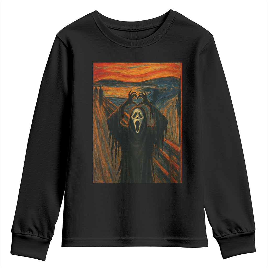 Ghost Heart Hands Youth Sweatshirt Scary Face Horror Halloween - Wonder Print Shop