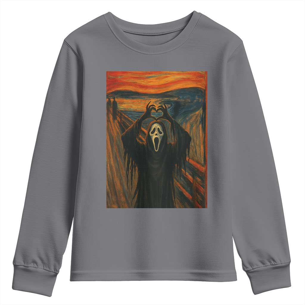Ghost Heart Hands Youth Sweatshirt Scary Face Horror Halloween - Wonder Print Shop