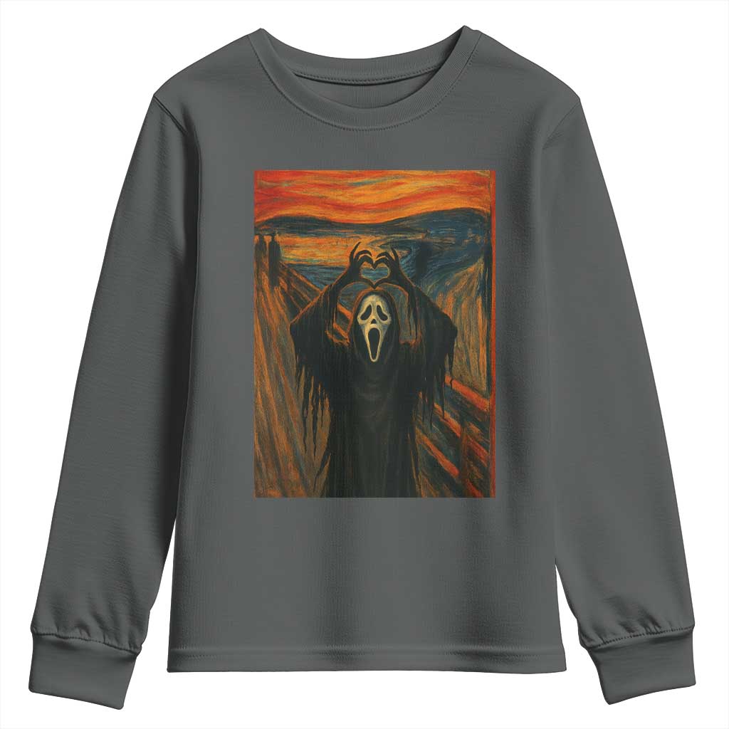 Ghost Heart Hands Youth Sweatshirt Scary Face Horror Halloween - Wonder Print Shop
