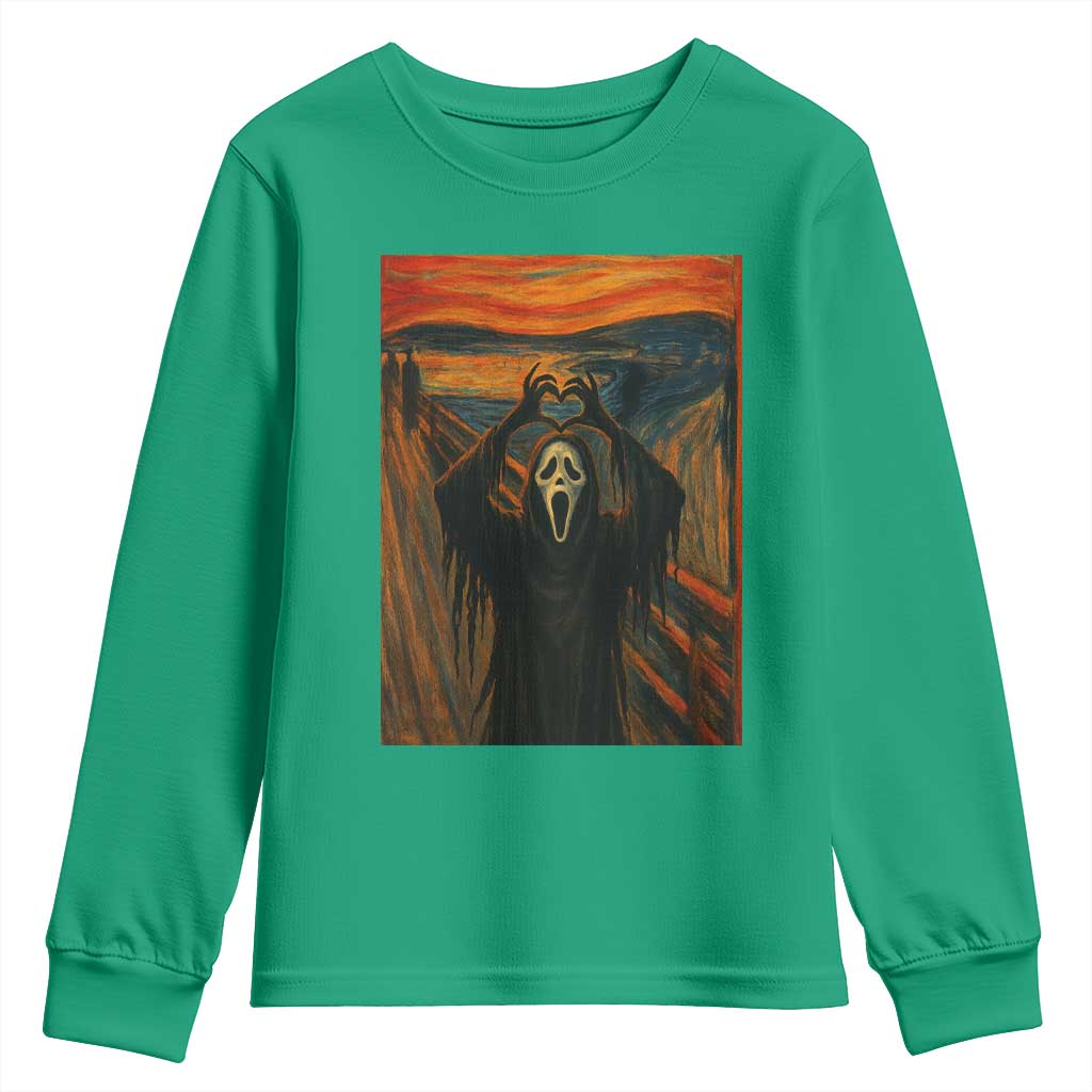 Ghost Heart Hands Youth Sweatshirt Scary Face Horror Halloween - Wonder Print Shop