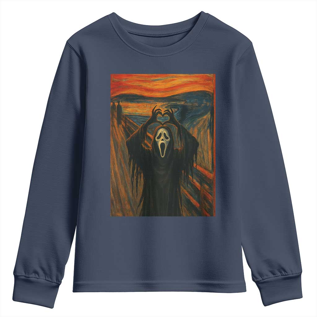 Ghost Heart Hands Youth Sweatshirt Scary Face Horror Halloween - Wonder Print Shop