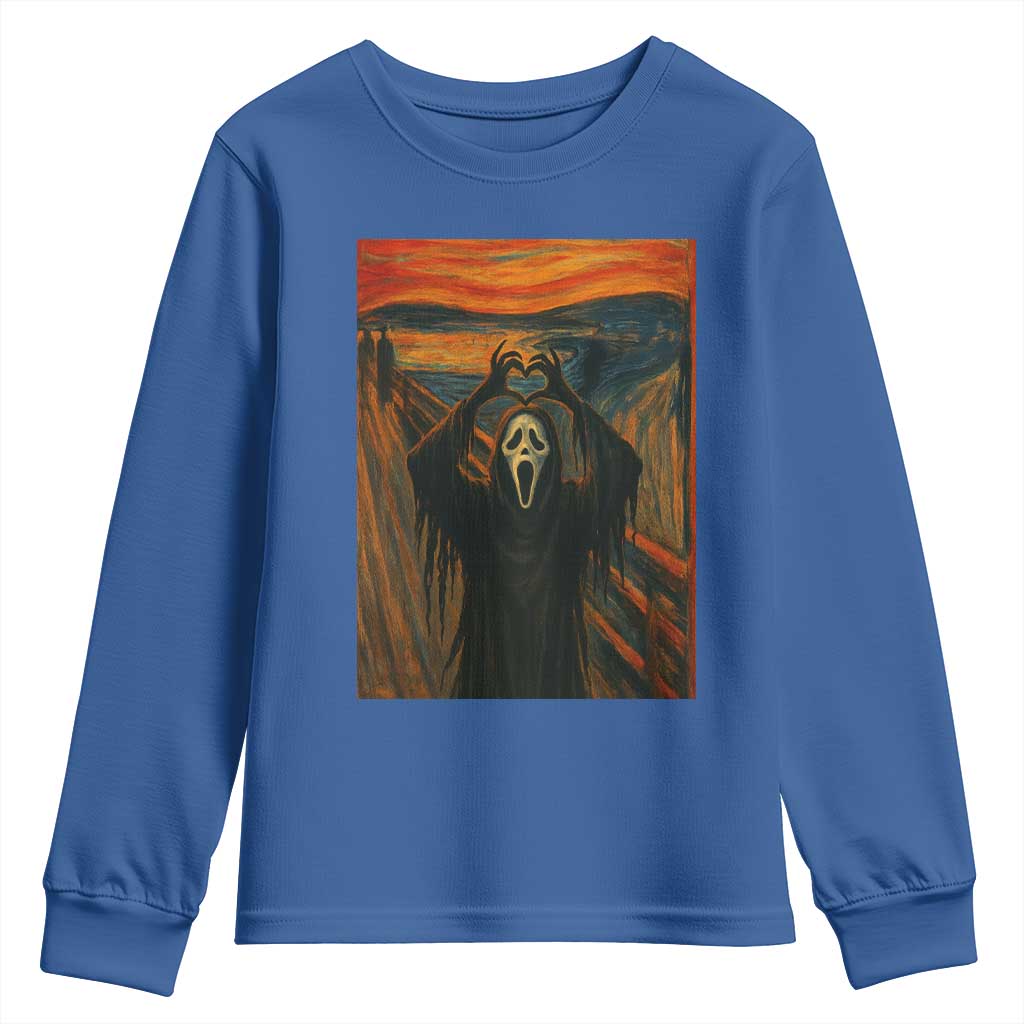 Ghost Heart Hands Youth Sweatshirt Scary Face Horror Halloween - Wonder Print Shop