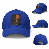 Halloween Spooky Ghost Biking Baseball Cap Vintage Ghost Riding Bicycle Gothic Moonlit Pumpkin Autumn Graphic