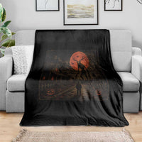 Wendigo Halloween Throw Blanket Vintage Deer Skull Spooky Night Graphic