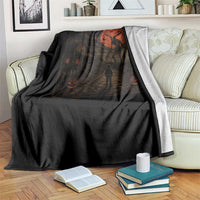 Wendigo Halloween Throw Blanket Vintage Deer Skull Spooky Night Graphic