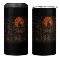 Wendigo Halloween 4 in 1 Can Cooler Tumbler Vintage Deer Skull Spooky Night Graphic