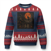 Wendigo Halloween Ugly Christmas Sweater Vintage Deer Skull Spooky Night Graphic
