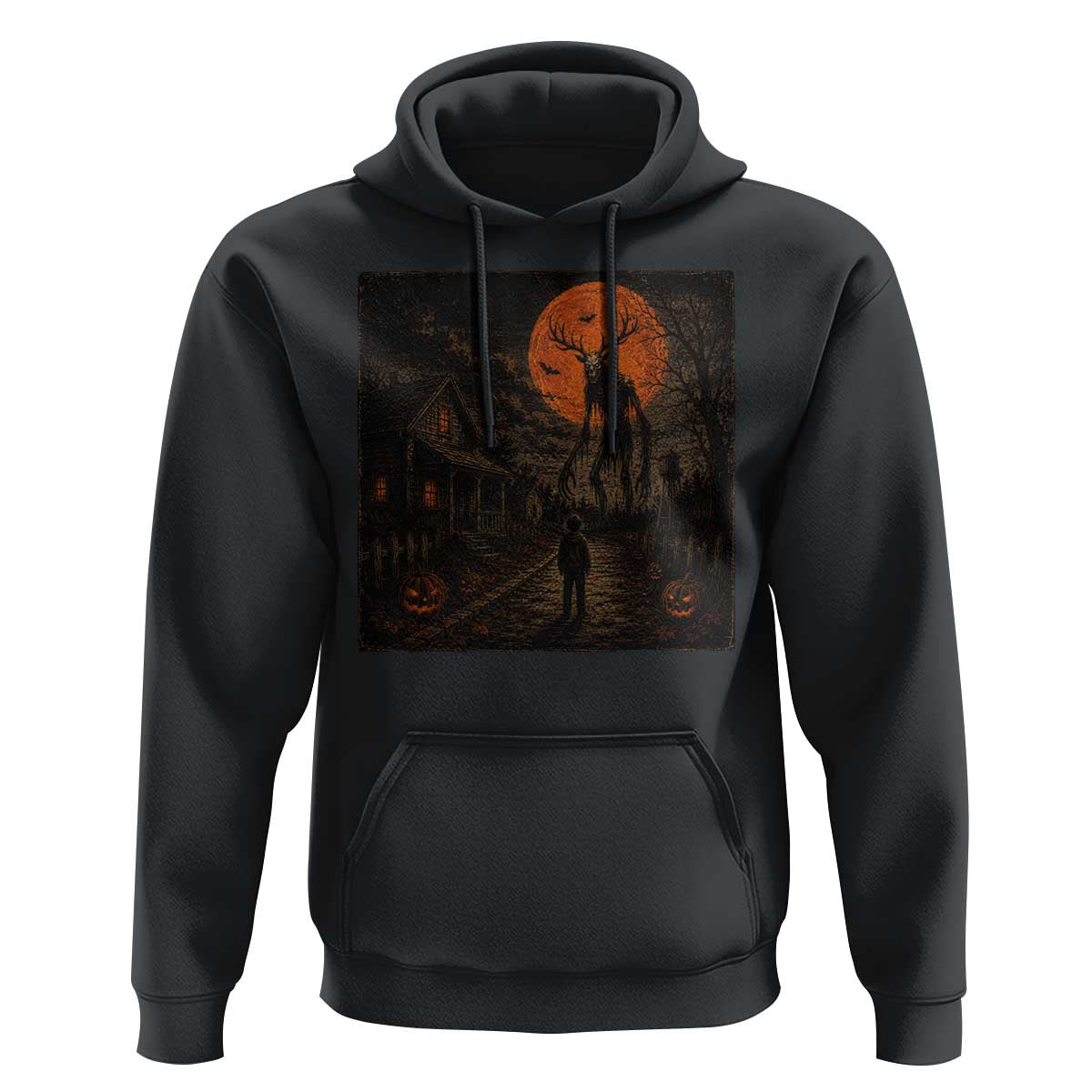 Wendigo Halloween Hoodie Vintage Deer Skull Spooky Night Graphic