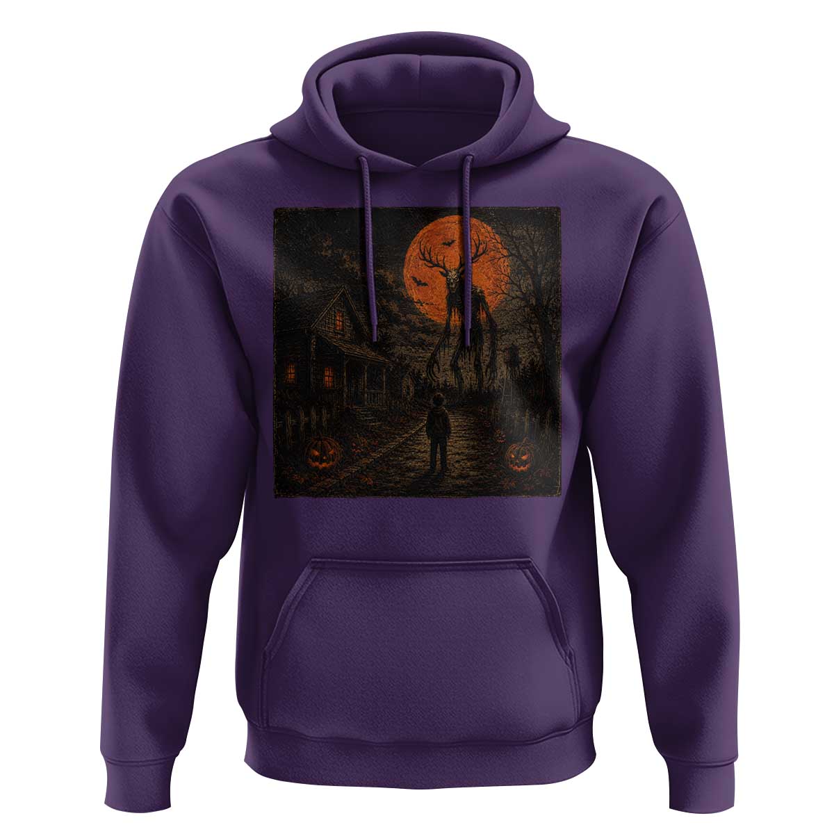 Wendigo Halloween Hoodie Vintage Deer Skull Spooky Night Graphic