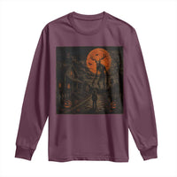 Wendigo Halloween Long Sleeve Shirt Vintage Deer Skull Spooky Night Graphic
