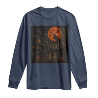 Wendigo Halloween Long Sleeve Shirt Vintage Deer Skull Spooky Night Graphic