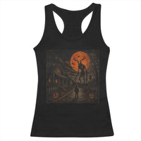 Wendigo Halloween Racerback Tank Top Vintage Deer Skull Spooky Night Graphic