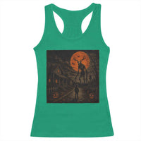Wendigo Halloween Racerback Tank Top Vintage Deer Skull Spooky Night Graphic