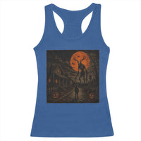 Wendigo Halloween Racerback Tank Top Vintage Deer Skull Spooky Night Graphic
