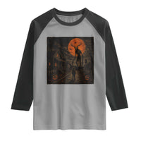 Wendigo Halloween Raglan Shirt Vintage Deer Skull Spooky Night Graphic
