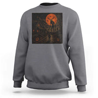 Wendigo Halloween Sweatshirt Vintage Deer Skull Spooky Night Graphic