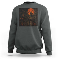 Wendigo Halloween Sweatshirt Vintage Deer Skull Spooky Night Graphic