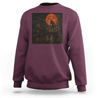 Wendigo Halloween Sweatshirt Vintage Deer Skull Spooky Night Graphic