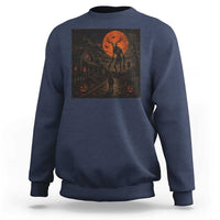 Wendigo Halloween Sweatshirt Vintage Deer Skull Spooky Night Graphic