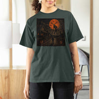 Wendigo Halloween T Shirt For Women Vintage Deer Skull Spooky Night Graphic
