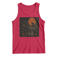 Wendigo Halloween Tank Top Vintage Deer Skull Spooky Night Graphic