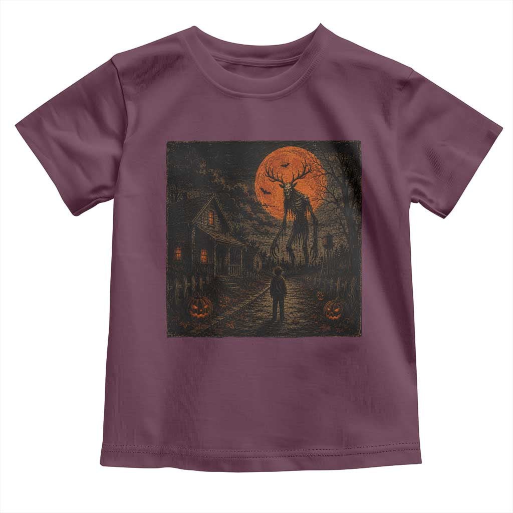 Wendigo Halloween Toddler T Shirt Vintage Deer Skull Spooky Night Graphic