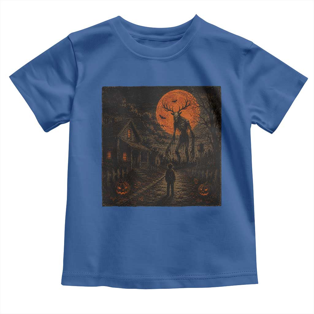 Wendigo Halloween Toddler T Shirt Vintage Deer Skull Spooky Night Graphic