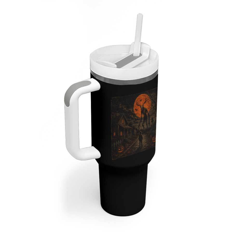 Wendigo Halloween Tumbler With Handle Vintage Deer Skull Spooky Night Graphic