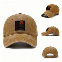 Wendigo Halloween Washed Cotton Baseball Cap Vintage Deer Skull Spooky Night Graphic