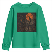 Wendigo Halloween Youth Sweatshirt Vintage Deer Skull Spooky Night Graphic