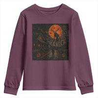 Wendigo Halloween Youth Sweatshirt Vintage Deer Skull Spooky Night Graphic