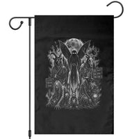 Cryptid Monsters Urban Legends Garden Flag Vintage Dark Folklore Leave Before Dark Graphic