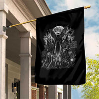 Cryptid Monsters Urban Legends Garden Flag Vintage Dark Folklore Leave Before Dark Graphic