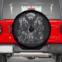 Cryptid Monsters Urban Legends Spare Tire Cover Vintage Dark Folklore Leave Before Dark Graphic