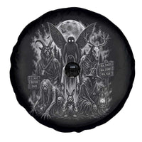 Cryptid Monsters Urban Legends Spare Tire Cover Vintage Dark Folklore Leave Before Dark Graphic