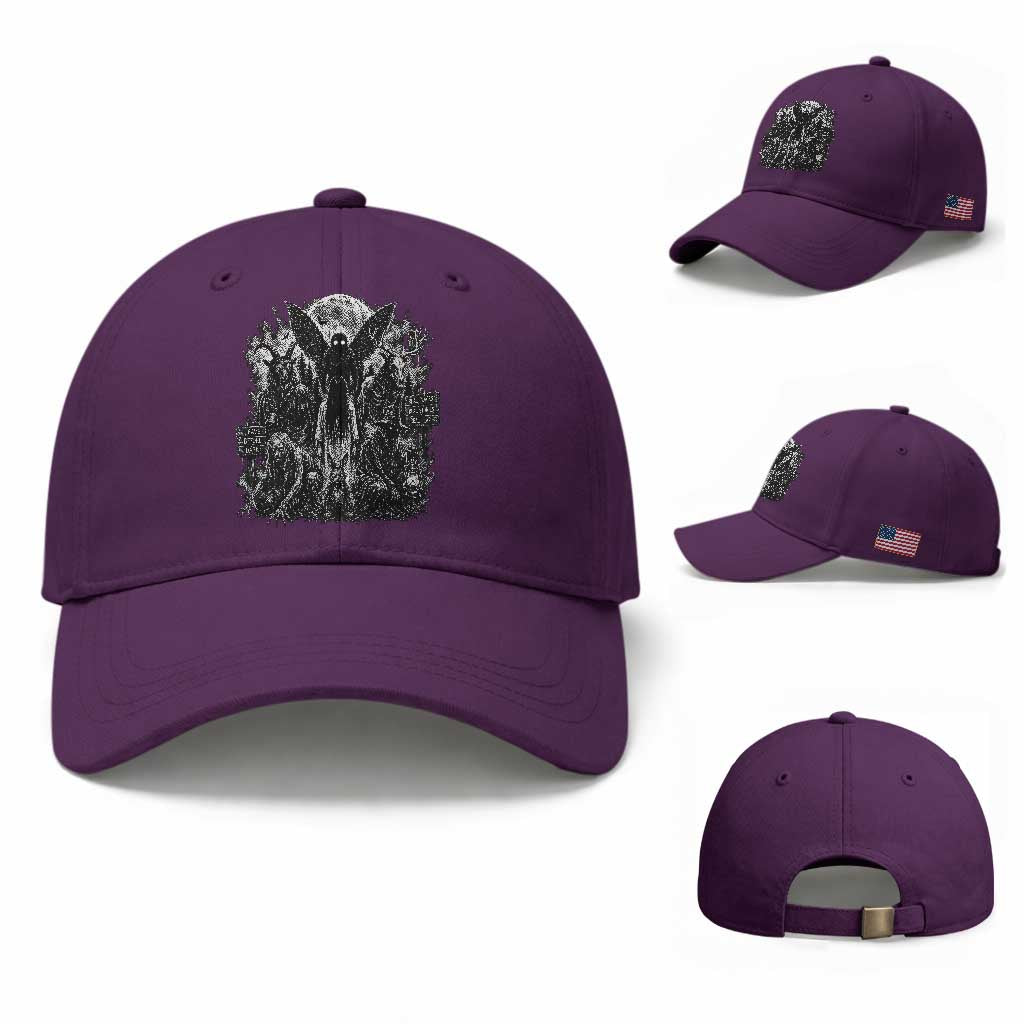 Cryptid Monsters Urban Legends Baseball Cap Vintage Dark Folklore Leave Before Dark Graphic