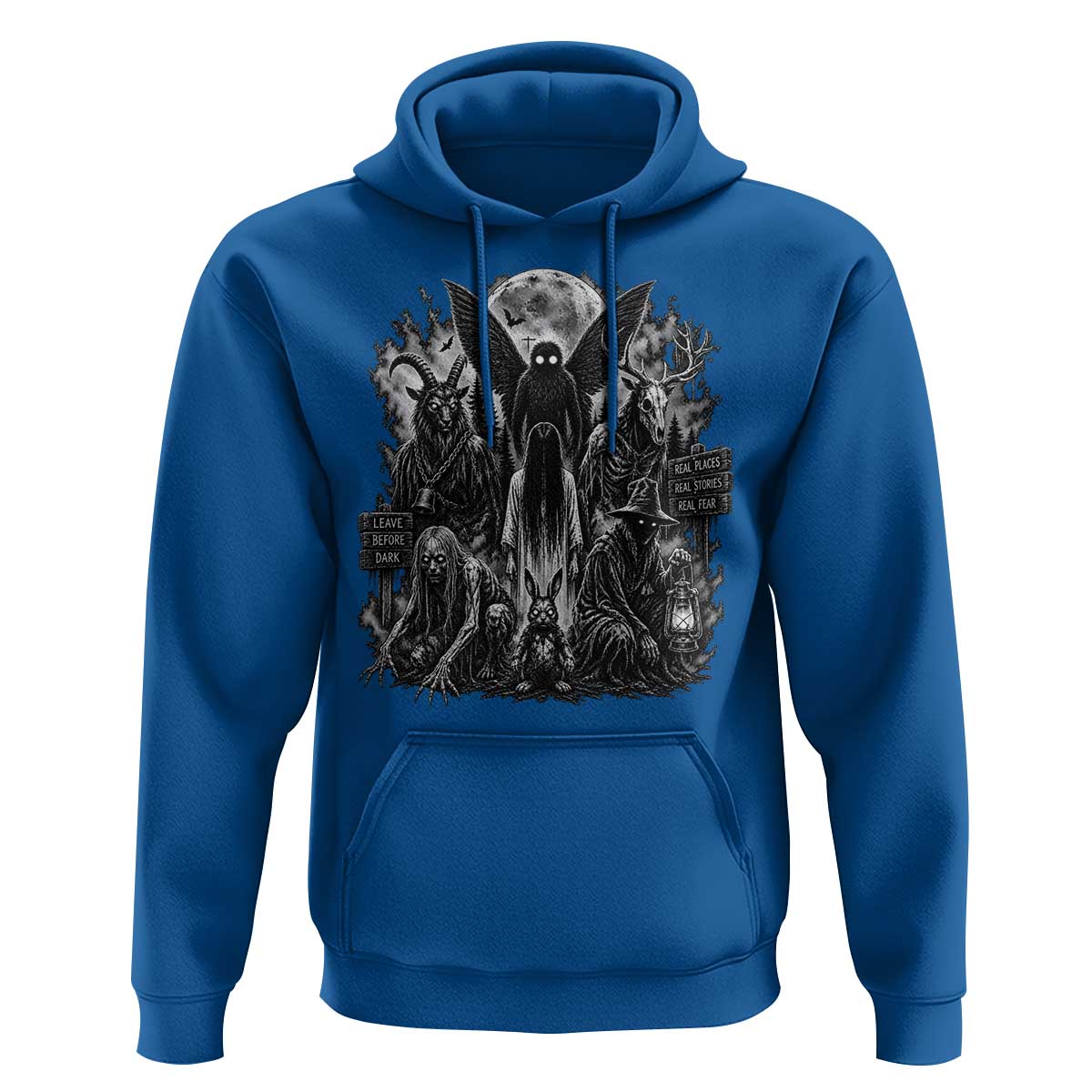 Cryptid Monsters Urban Legends Hoodie Vintage Dark Folklore Leave Before Dark Graphic