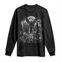 Cryptid Monsters Urban Legends Long Sleeve Shirt Vintage Dark Folklore Leave Before Dark Graphic