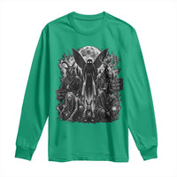 Cryptid Monsters Urban Legends Long Sleeve Shirt Vintage Dark Folklore Leave Before Dark Graphic