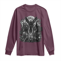 Cryptid Monsters Urban Legends Long Sleeve Shirt Vintage Dark Folklore Leave Before Dark Graphic