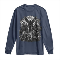 Cryptid Monsters Urban Legends Long Sleeve Shirt Vintage Dark Folklore Leave Before Dark Graphic