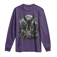 Cryptid Monsters Urban Legends Long Sleeve Shirt Vintage Dark Folklore Leave Before Dark Graphic