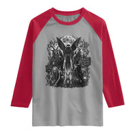 Cryptid Monsters Urban Legends Raglan Shirt Vintage Dark Folklore Leave Before Dark Graphic