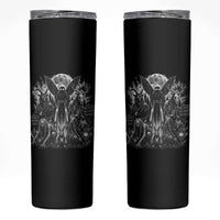 Cryptid Monsters Urban Legends Skinny Tumbler Vintage Dark Folklore Leave Before Dark Graphic