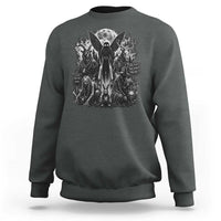 Cryptid Monsters Urban Legends Sweatshirt Vintage Dark Folklore Leave Before Dark Graphic