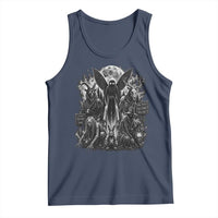 Cryptid Monsters Urban Legends Tank Top Vintage Dark Folklore Leave Before Dark Graphic