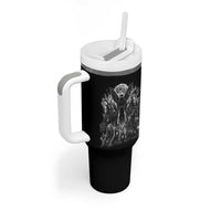 Cryptid Monsters Urban Legends Tumbler With Handle Vintage Dark Folklore Leave Before Dark Graphic