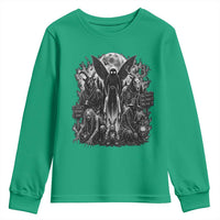 Cryptid Monsters Urban Legends Youth Sweatshirt Vintage Dark Folklore Leave Before Dark Graphic