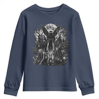 Cryptid Monsters Urban Legends Youth Sweatshirt Vintage Dark Folklore Leave Before Dark Graphic
